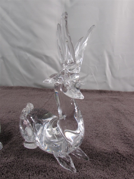 GLASS & METAL DEER FIGURINES