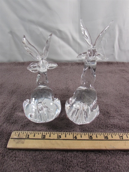 GLASS & METAL DEER FIGURINES