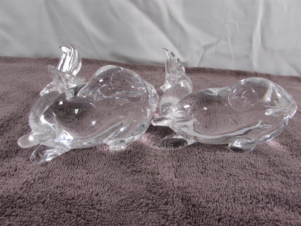 GLASS & METAL DEER FIGURINES