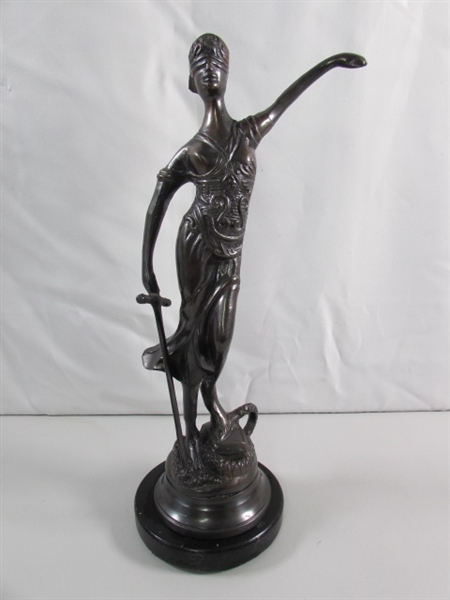 LADY JUSTICE BRONZE STATUE (NO WEIGHTS)