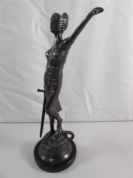 LADY JUSTICE BRONZE STATUE (NO WEIGHTS)