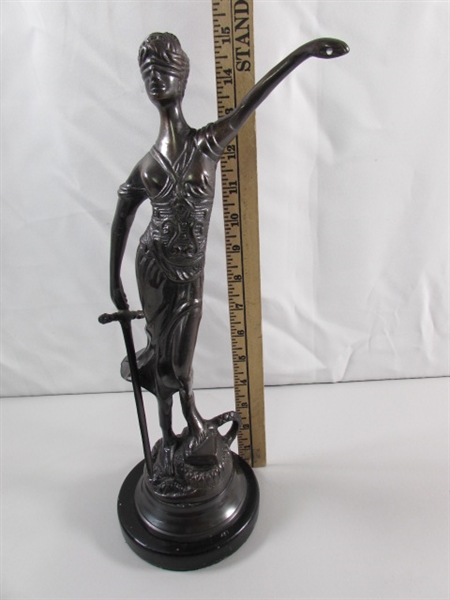 LADY JUSTICE BRONZE STATUE (NO WEIGHTS)