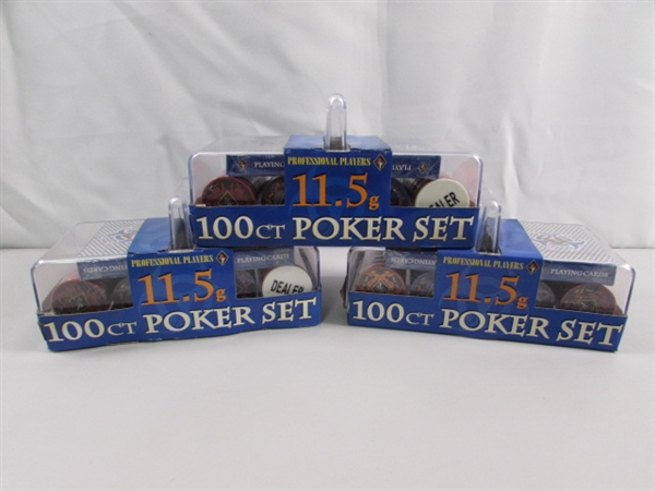 3 NEW POKER SETS