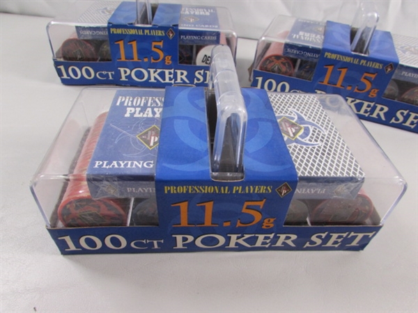 3 NEW POKER SETS