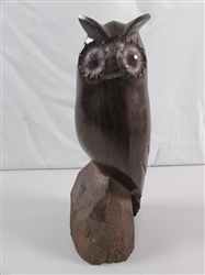 CARVED IRONWOOD OWL STATUE