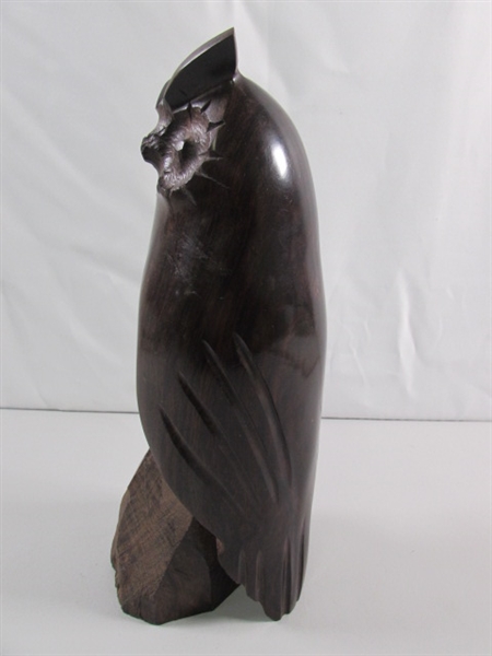 CARVED IRONWOOD OWL STATUE