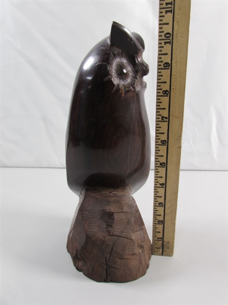 CARVED IRONWOOD OWL STATUE