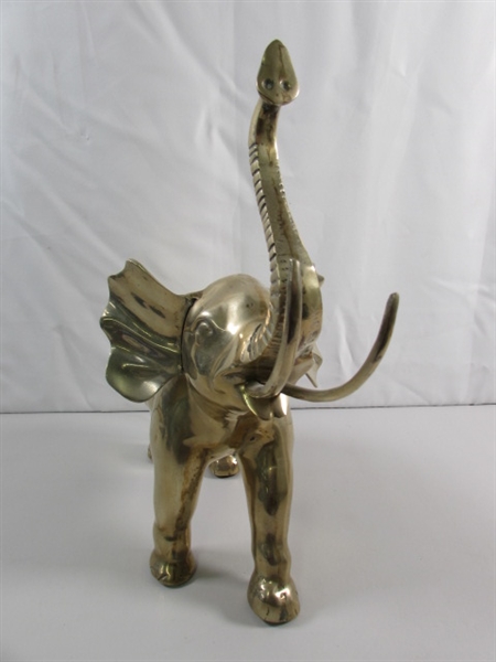 LARGE BRASS ELEPHANT STATUE