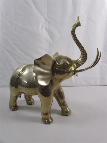 LARGE BRASS ELEPHANT STATUE