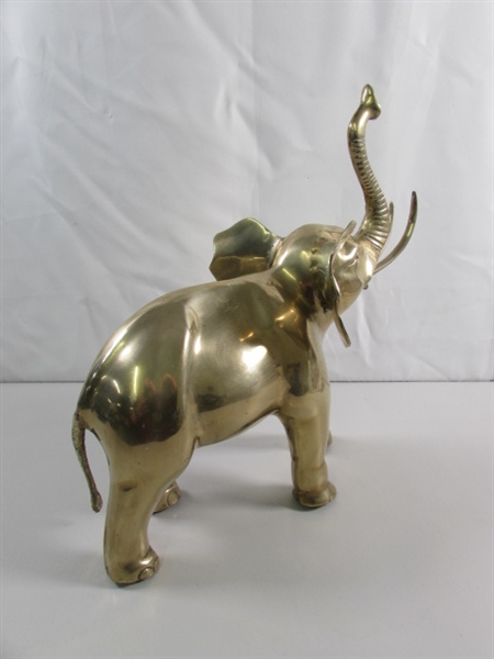 LARGE BRASS ELEPHANT STATUE