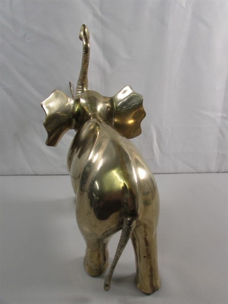 LARGE BRASS ELEPHANT STATUE