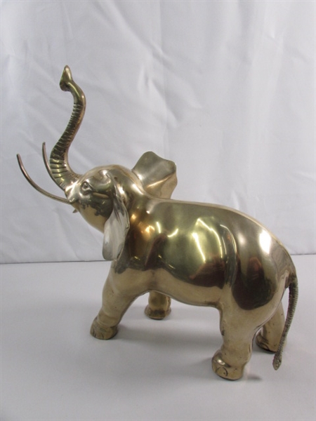 LARGE BRASS ELEPHANT STATUE