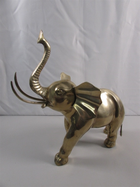 LARGE BRASS ELEPHANT STATUE