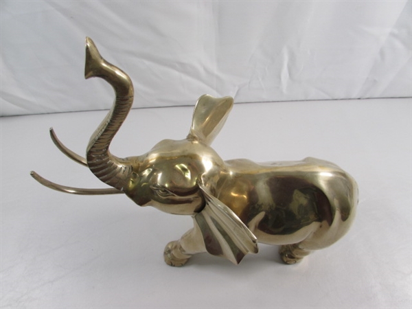 LARGE BRASS ELEPHANT STATUE