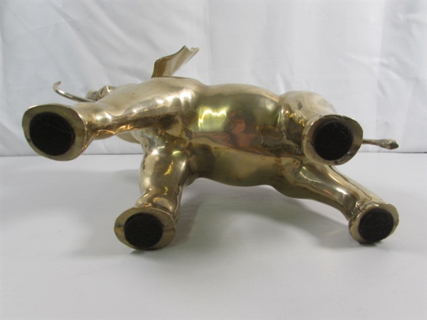 LARGE BRASS ELEPHANT STATUE