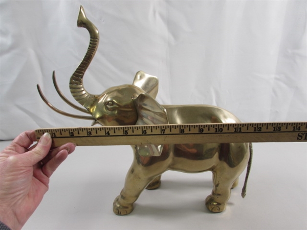 LARGE BRASS ELEPHANT STATUE