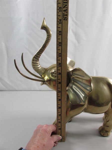 LARGE BRASS ELEPHANT STATUE