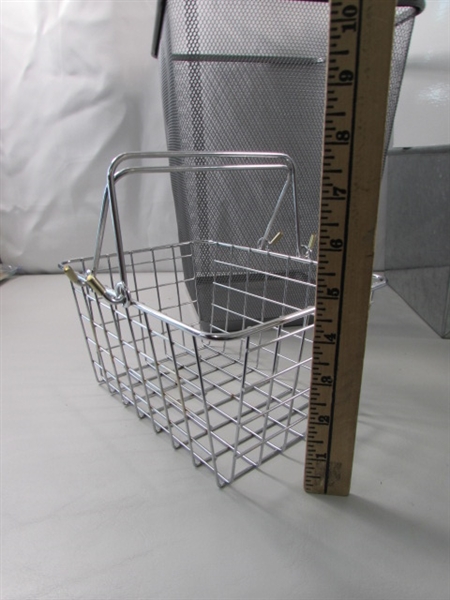 METAL MESH TRASH CAN, WIRE BASKETS & METAL STORAGE BINS