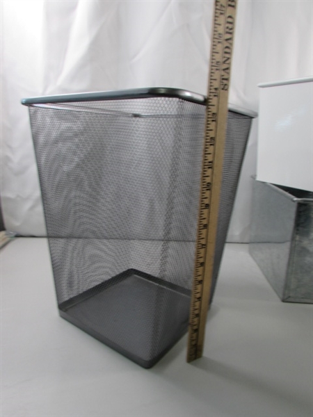 METAL MESH TRASH CAN, WIRE BASKETS & METAL STORAGE BINS