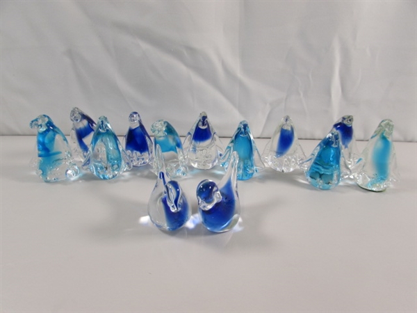 A WADDLE OF GLASS PENGUINS & 2 BIRDS