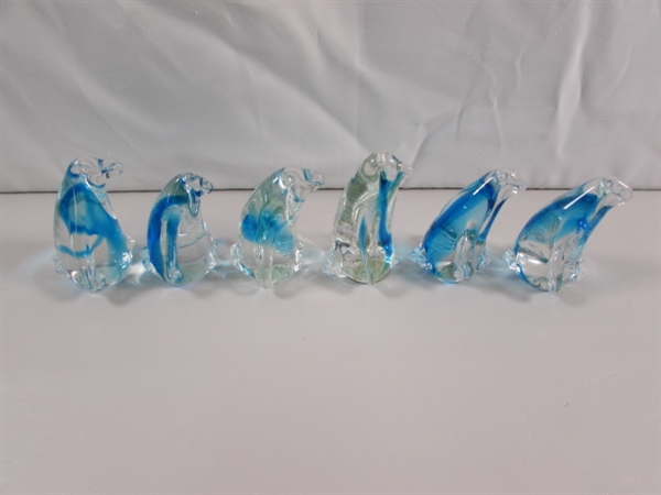 A WADDLE OF GLASS PENGUINS & 2 BIRDS