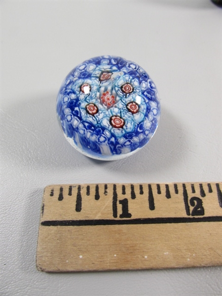 MILLEFIORI GLASS ORB, HAND PAINTED EGG & HAND BLOWN ORNAMENT