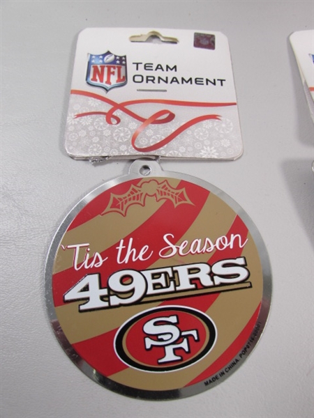 NEW SAN FRANCISCO 49ER'S ORNAMENTS & CHRISTMAS GNOME