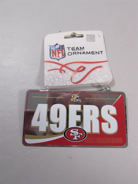 NEW SAN FRANCISCO 49ER'S ORNAMENTS & CHRISTMAS GNOME