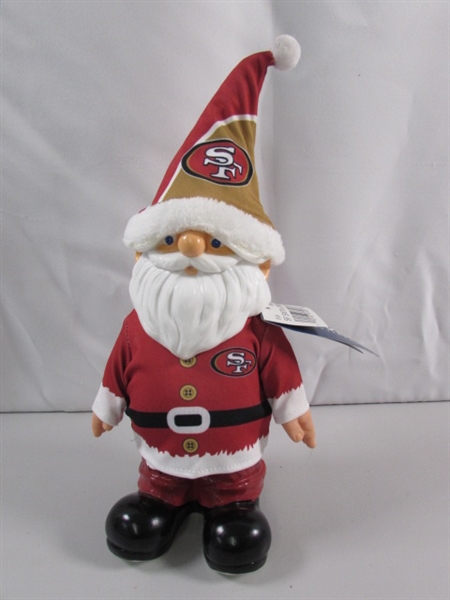 NEW SAN FRANCISCO 49ER'S ORNAMENTS & CHRISTMAS GNOME