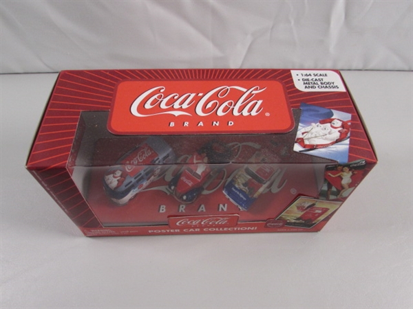 NEW 1:64 SCALE COCA COLA POSTER DIECAST CAR SET