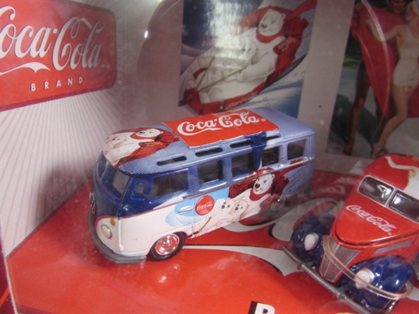 NEW 1:64 SCALE COCA COLA POSTER DIECAST CAR SET