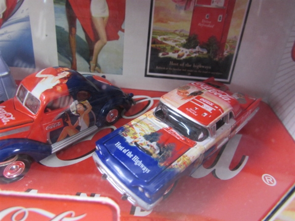 NEW 1:64 SCALE COCA COLA POSTER DIECAST CAR SET