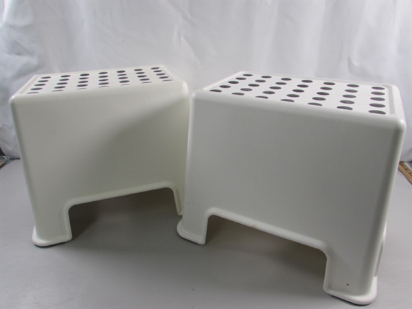 PAIR OF PLASTIC IKEA STEP STOOLS