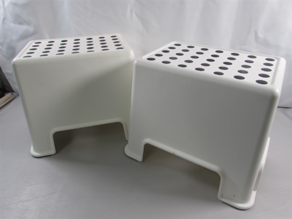 PAIR OF PLASTIC IKEA STEP STOOLS