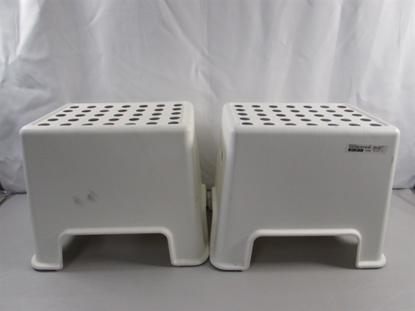 PAIR OF PLASTIC IKEA STEP STOOLS