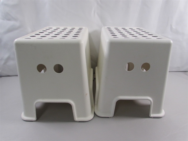 PAIR OF PLASTIC IKEA STEP STOOLS