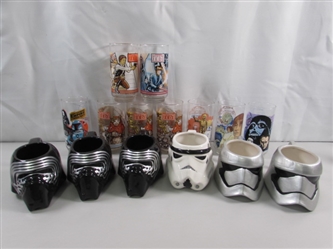 VINTAGE STAR WARS GLASSES & MODERN MUGS