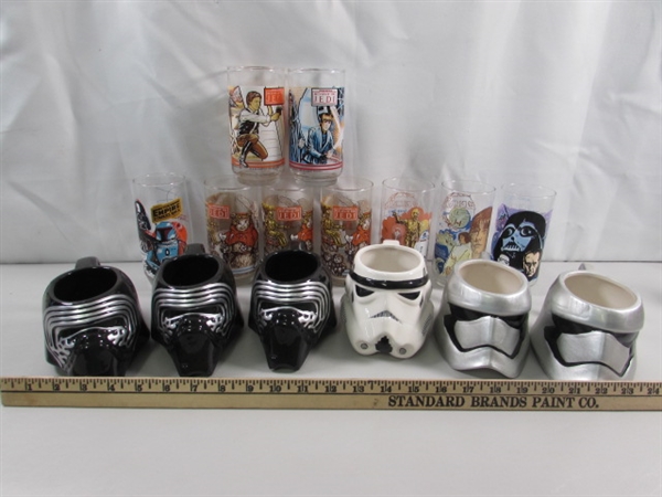 VINTAGE STAR WARS GLASSES & MODERN MUGS