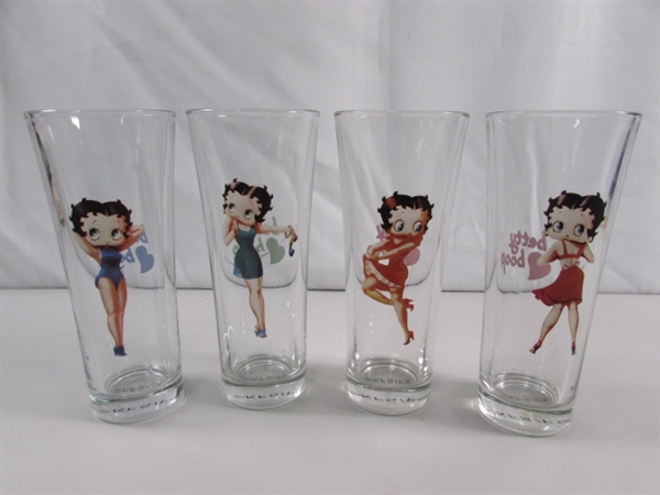 VINTAGE BETTY BOOP FLARED HI-BALL GLASSES