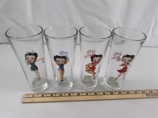 VINTAGE BETTY BOOP FLARED HI-BALL GLASSES