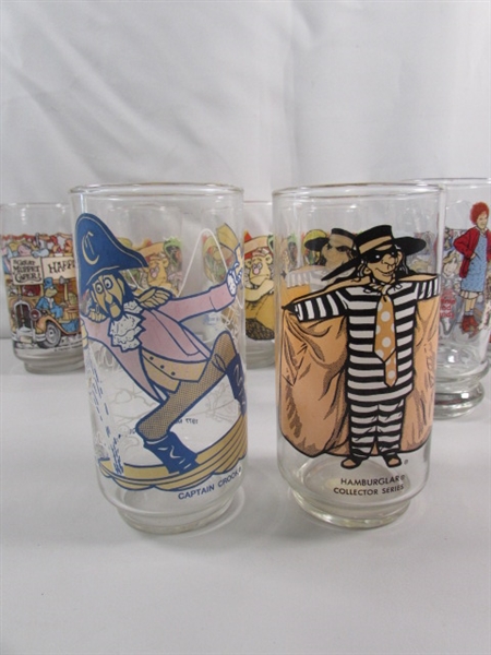 VINTAGE CHARACTER DRINKING GLASSES 1980'S