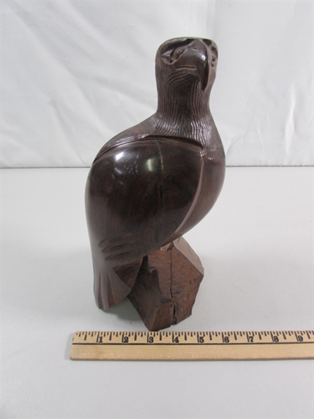 CARVED EAGLE IRONWOOD STATUE