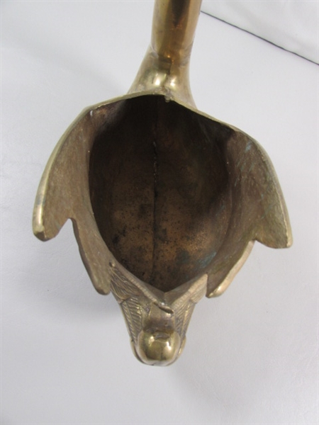 BRASS SWAN PLANTER STATUE