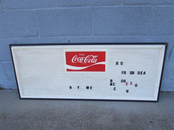 VINTAGE COCA COLA MENU BOARD