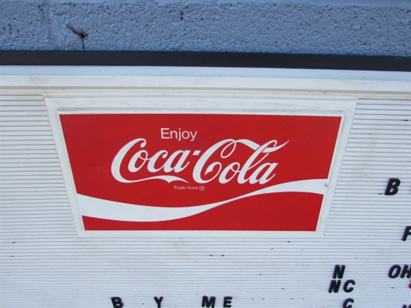 VINTAGE COCA COLA MENU BOARD