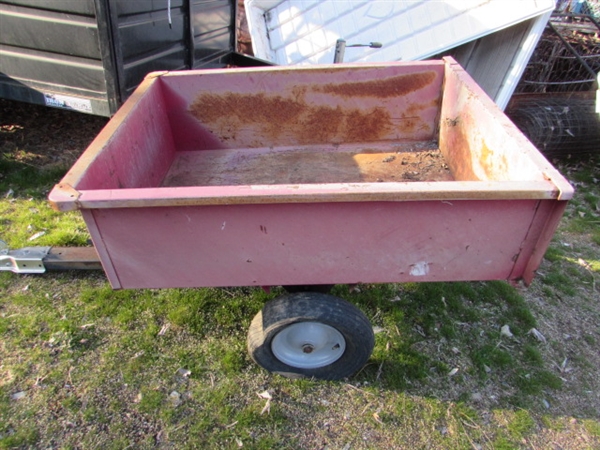 TOW-BEHIND DUMP CART FOR LAWN TRACTOR OR ATV W/1 7/8 BALL HITCH