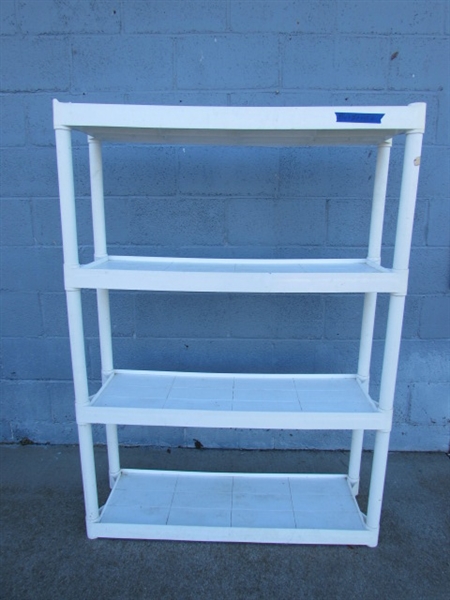 4-TIER PLASTIC SHELVING UNIT