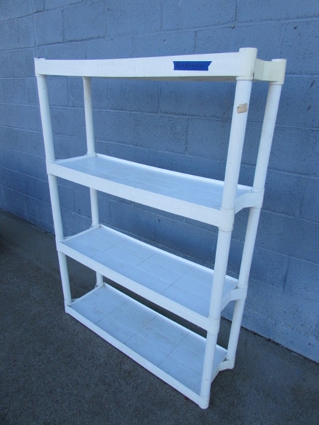 4-TIER PLASTIC SHELVING UNIT