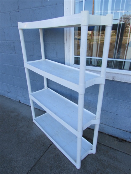 4-TIER PLASTIC SHELVING UNIT