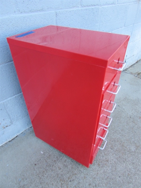 6-DRAWER METAL IKEA HELMER RED ORGANIZER W/WHEELS #1